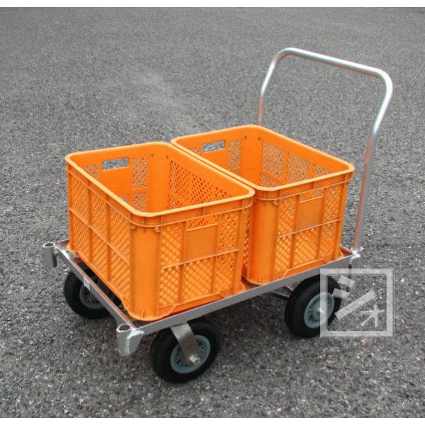 アルミ製4輪コンテナカート （駆動式） 空気入りタイヤ仕様 : ねっとん