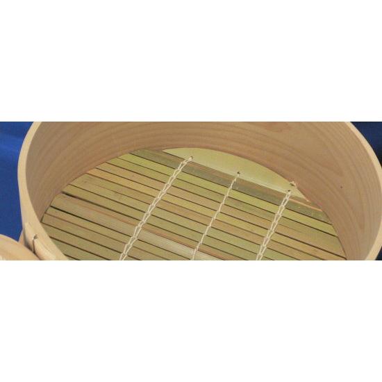 国産 桧丸セイロ 28cm用 3段セット 竹スノコ付 （せいろ 蒸し器