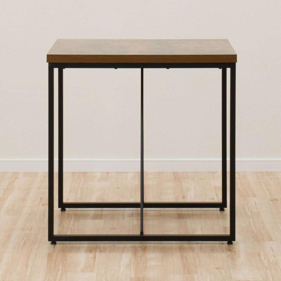 ニトリ（NITORI） 幅70 ダイニングテーブル3点セット(DTステイン70MBR