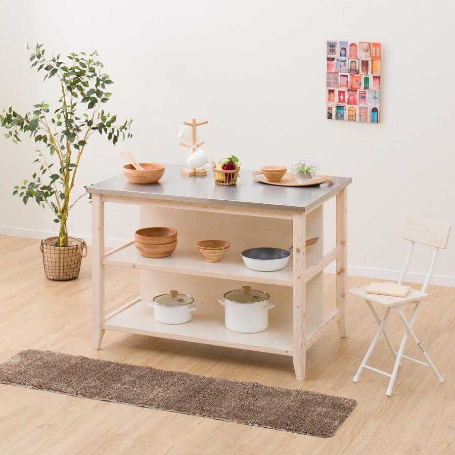 ニトリ（NITORI） ワークテーブル (シナモ12078WH ステン) キッチン