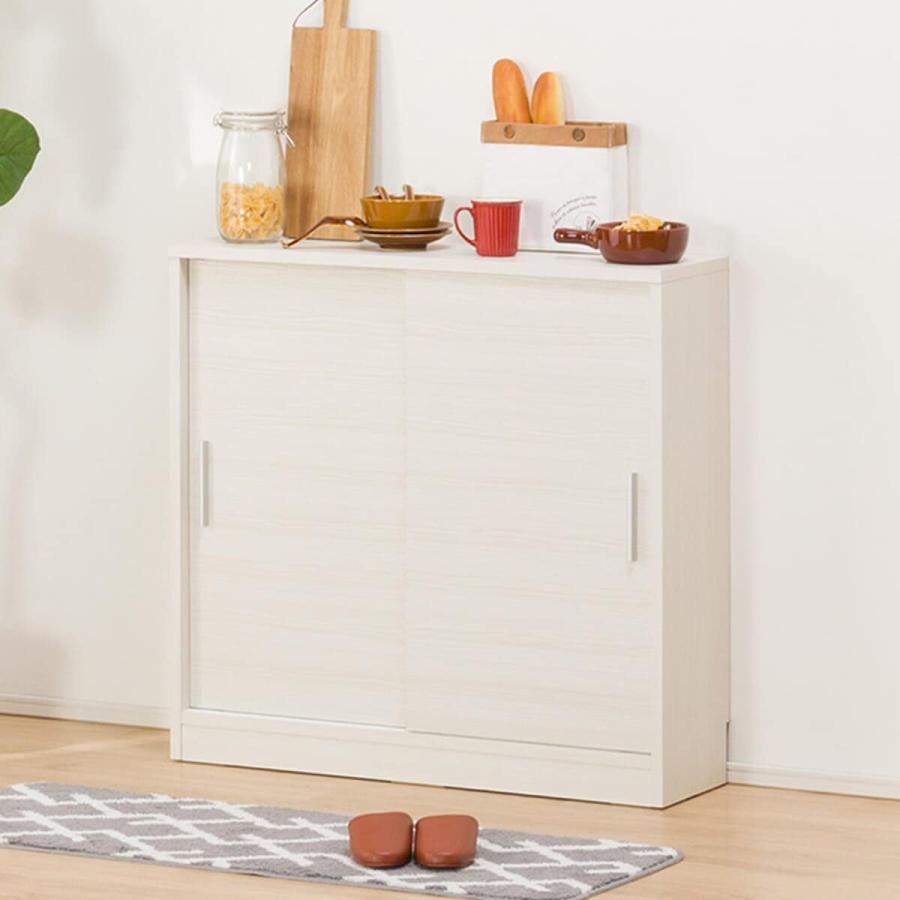 ニトリ（NITORI） 薄型キャビネット(アニー90S WW) サイドボード