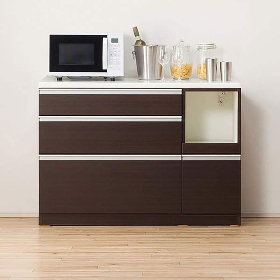 ニトリ（NITORI） キッチンカウンター(レジューム120-2QL-R DBR