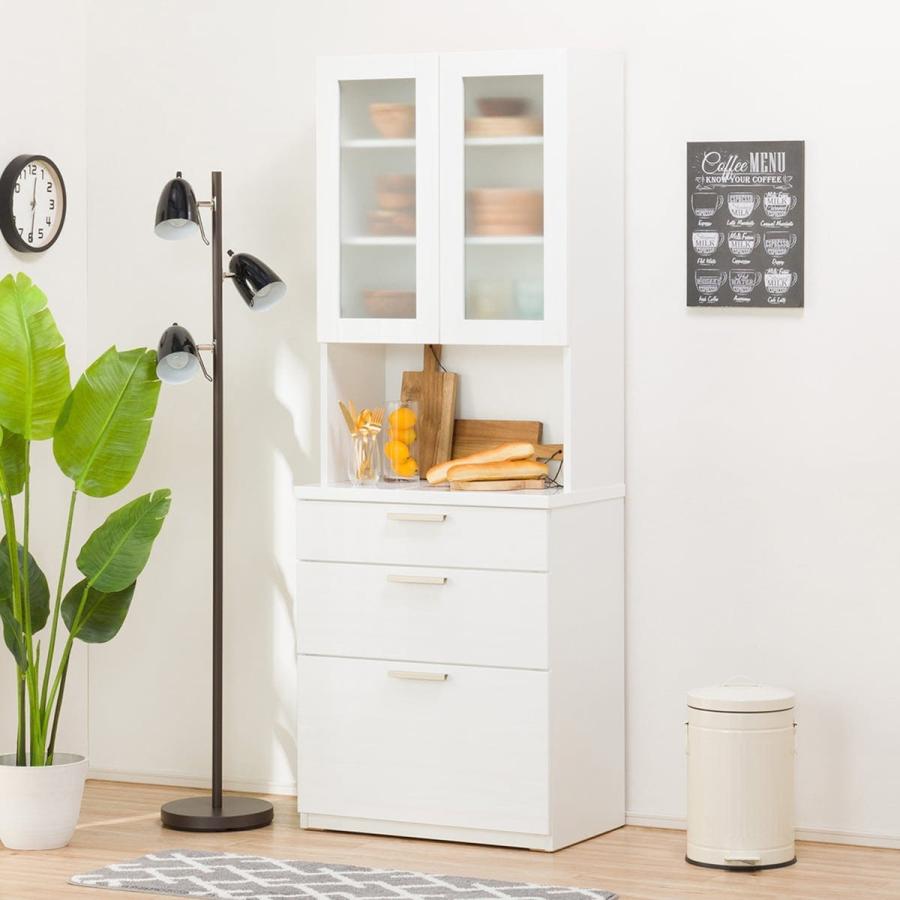 ニトリ（NITORI） 幅70cm ダイニングボード(ソレル 70DB WH) 食器棚