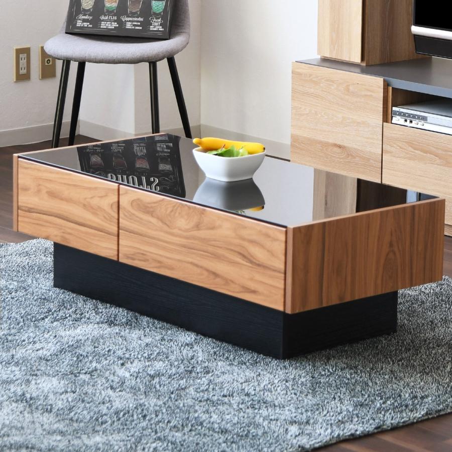 ニトリ（NITORI） ガラス天板センターテーブル 引出し付き