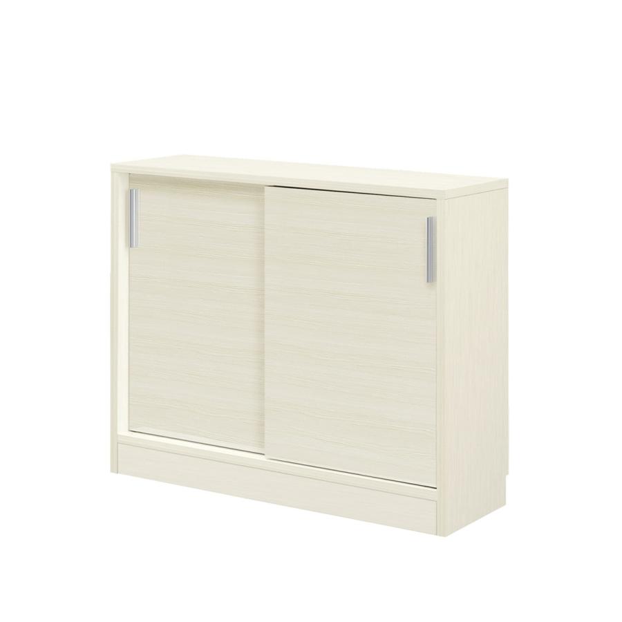 ニトリ（NITORI） 木目柄が美しい薄型キャビネット 引き戸(幅90×高さ