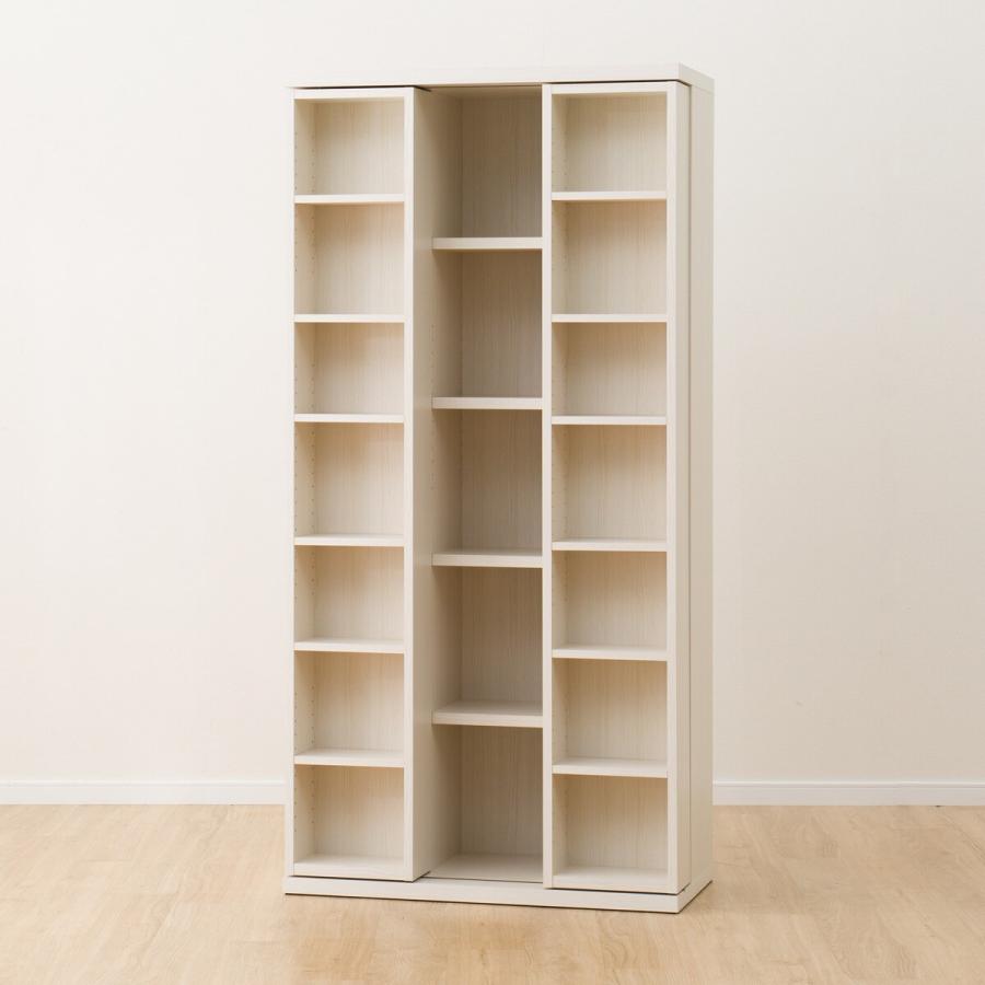 ニトリ（NITORI） Wスライド本棚 (M BS003 WW) 書棚 ラック シェルフ