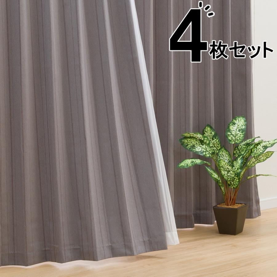 ニトリ（NITORI） 遮光3級カーテン＆レース 4枚セット(NラセットGY