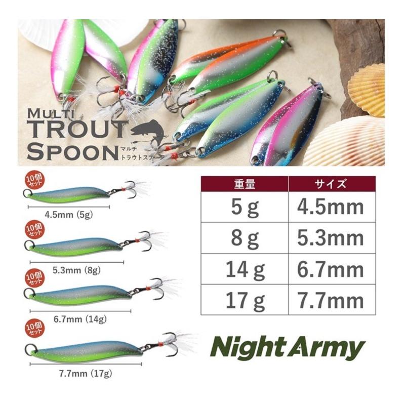 釣り具 ルアー スプーンルアー 選べる5g、8g スプーン 10個セット