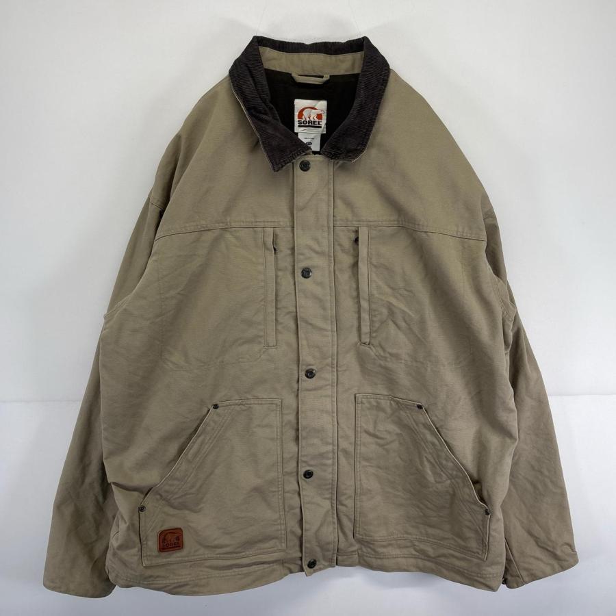 古着 SOREL ワークジャケット ダックジャケット 襟コーデュロイ ワン