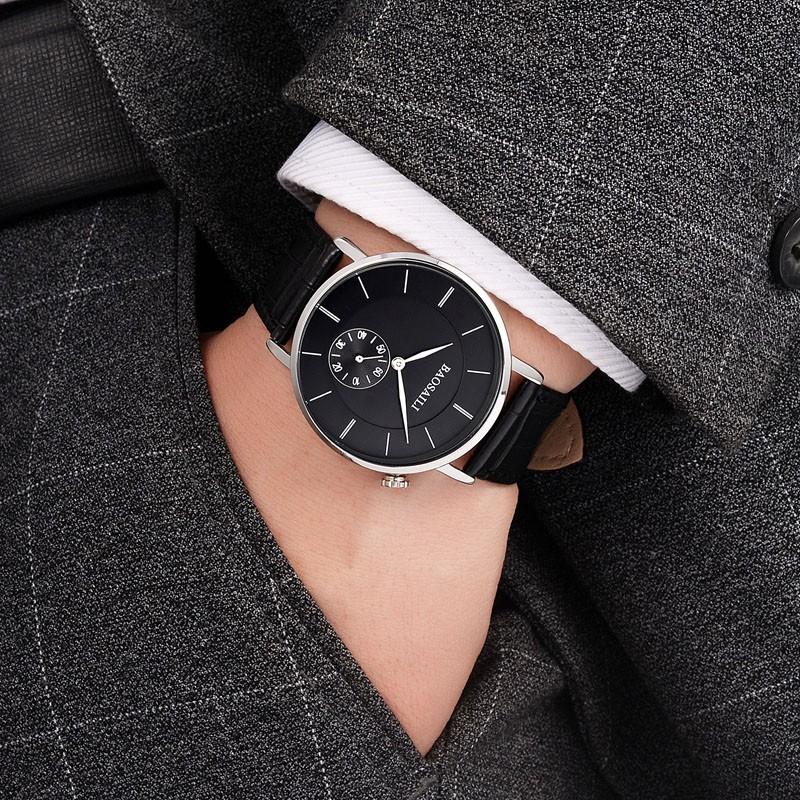 超薄型 ミニマムデザイン シンプル 3針 スモールセコンド /バオスレー