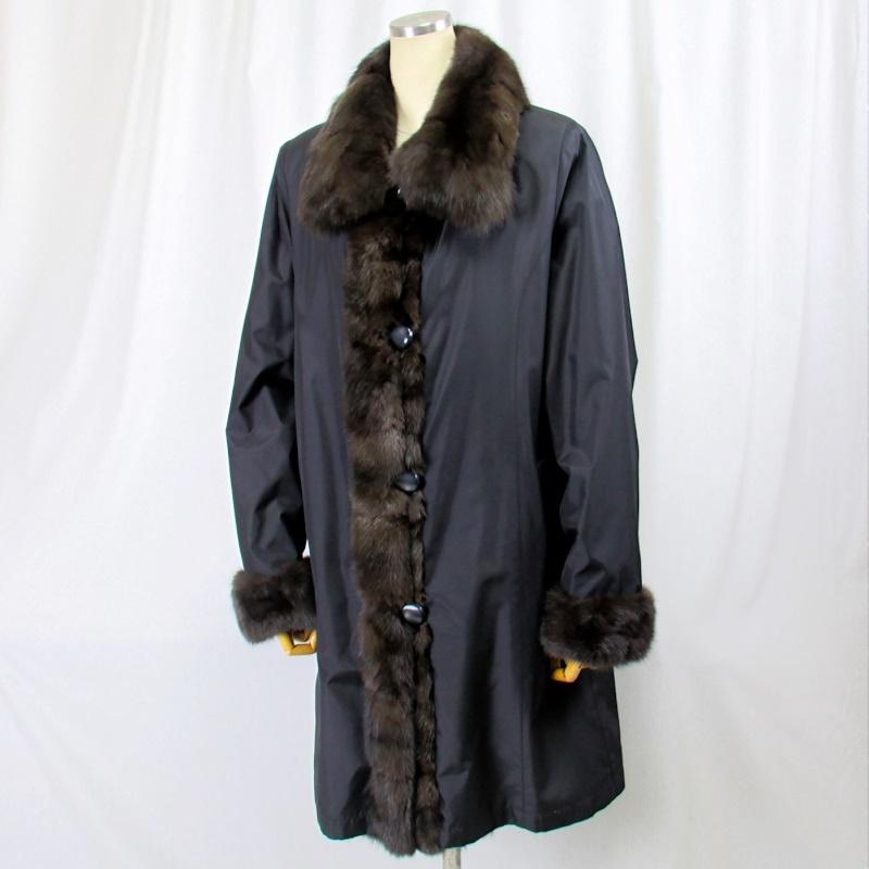 美品 Leilian レリアン セーブルファーカラー クリップ付 リアルファー