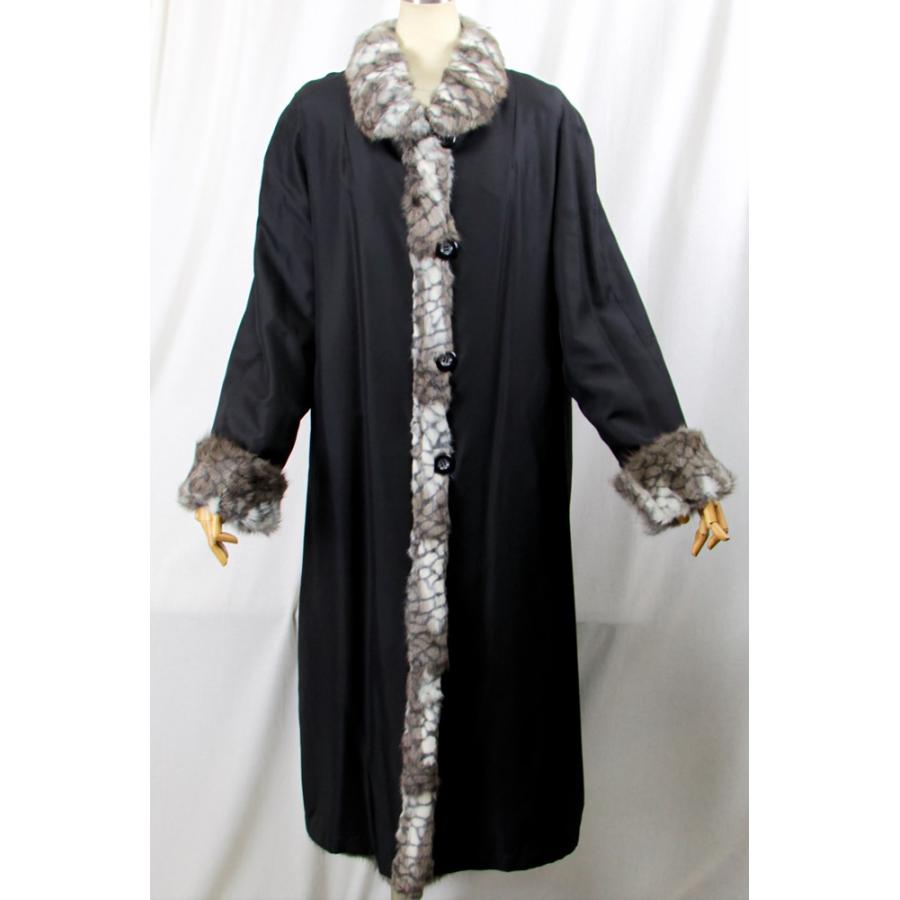 毛皮/シルク/ロシアリス/リバーシブルロングコート シルク100％ロシア