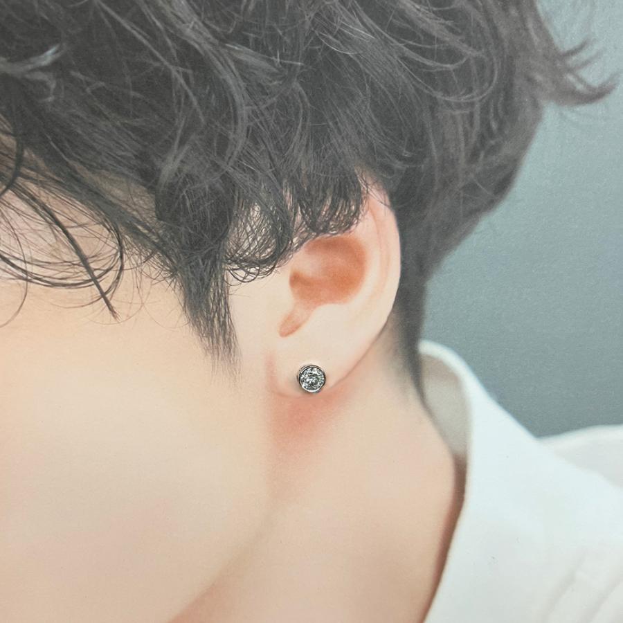 Pt900 1ct ダイヤピアス 片耳 プラチナ 1粒ダイヤモンド メンズ 1.073