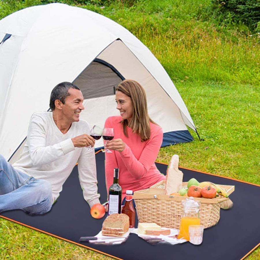 GeerTop】(ブラック・グリーン) グランドシート(180cm×210cm)テント