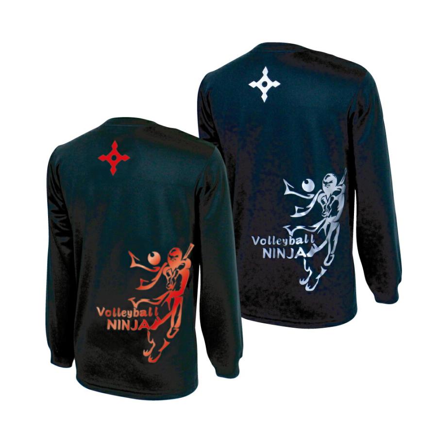 バレーボール 練習着 長袖 メンズ Tシャツ 「バレー忍者」 (ノース