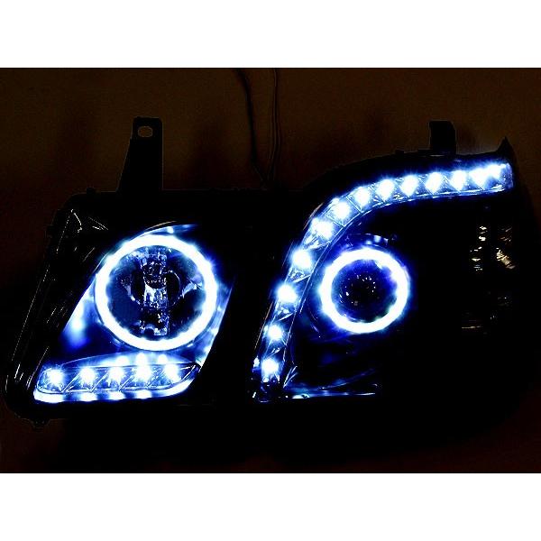 ランクル シグナス ヘッドライト LEDイカリング アウディ 風 LEDライン