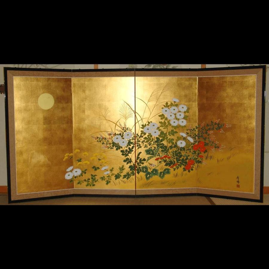 4枚金屏風/ 富永寿峰（平金押し） : SELECT JAPAN - 通販 - Yahoo
