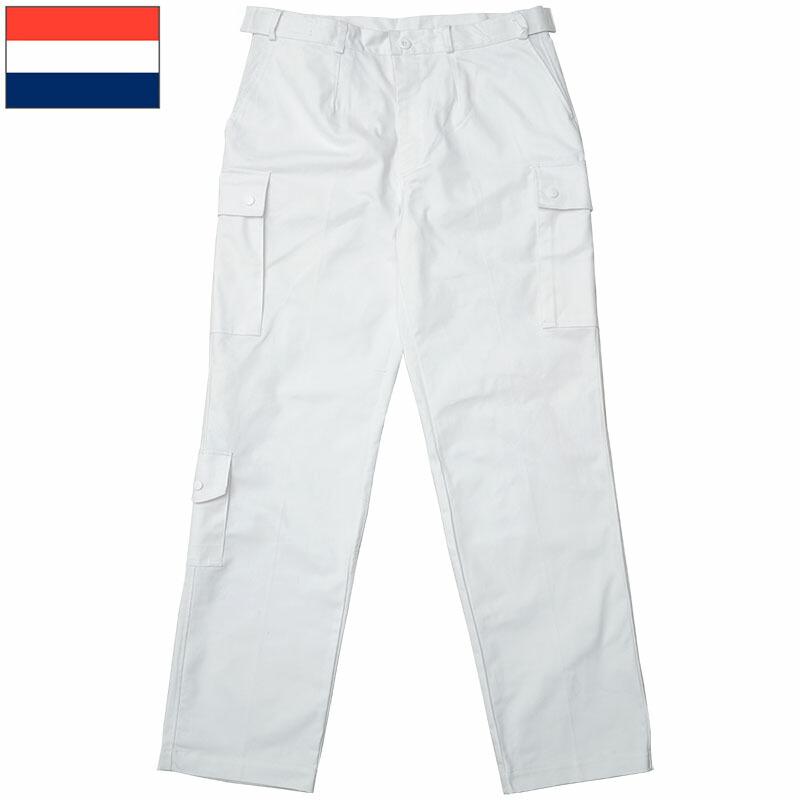 オランダ軍 フィールドパンツ ホワイト カーゴポケット付き デッド