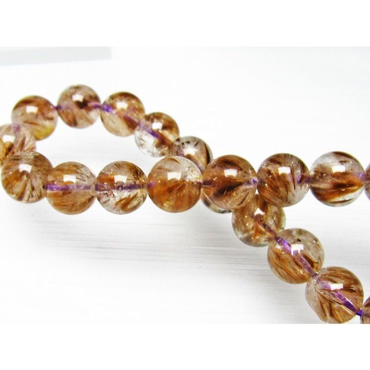 カコクセナイト インクォーツ ブレスレット 9mm l48-305 : 誠安天然石