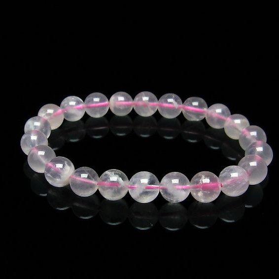 セリサイト イン ローズクォーツ ブレスレット 9mm t190-1096 : 誠安