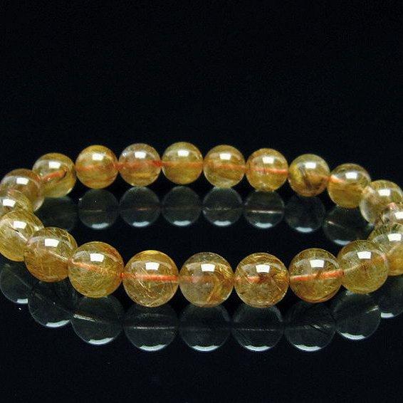 ルチルクォーツ ブレスレット ゴールドタイチンルチル 9mm t473-4465