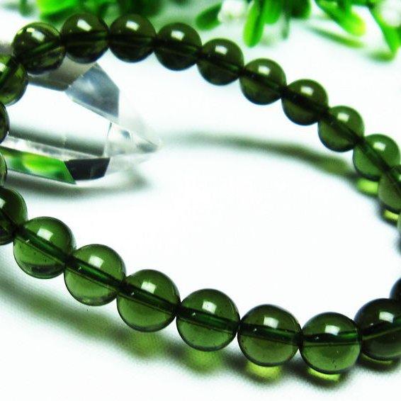 鑑別書付属 モルダバイト ブレスレット 7mm t64-458 : 誠安天然石専門