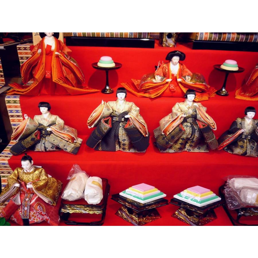 ひな人形☆七段十五人飾り A6−40x7F☆横幅120*奥行160