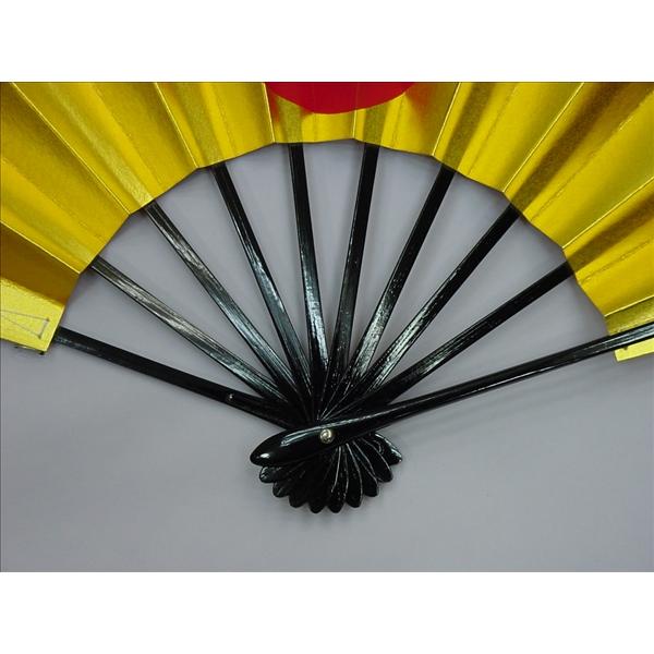 舞扇子 日本舞踊・踊り用 29cm 日の丸 両面金 黒塗骨 箱なし : おどり