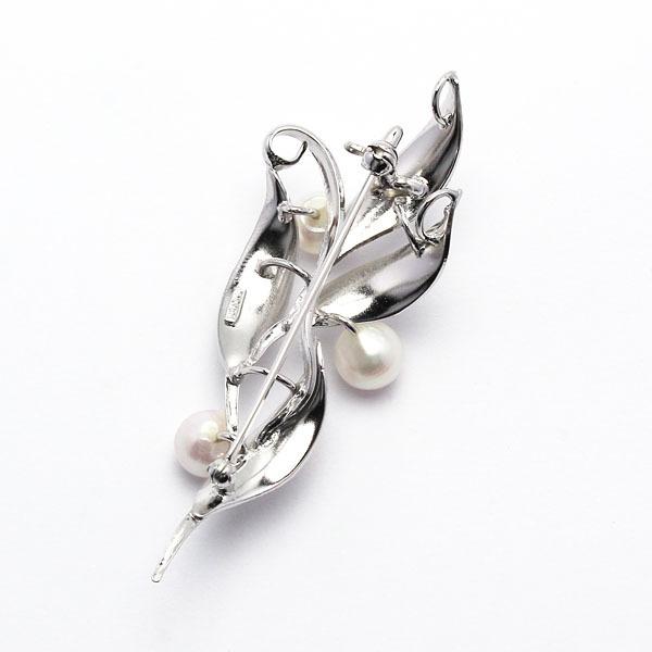 パール ブローチ フォーマル 真珠ブローチ アコヤ あこや 本真珠