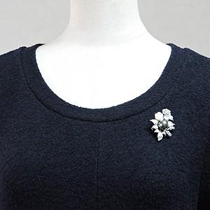 ブローチ パールブローチ 真珠ブローチ ペンダント兼用 真珠 パール 黒