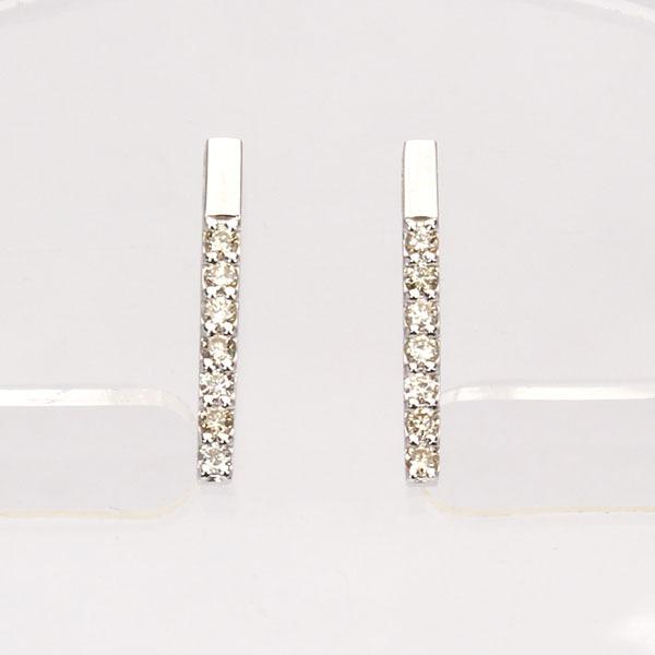 ピアス ダイヤモンド ダイヤ スタッドピアス バーピアス 18金 k18 18k