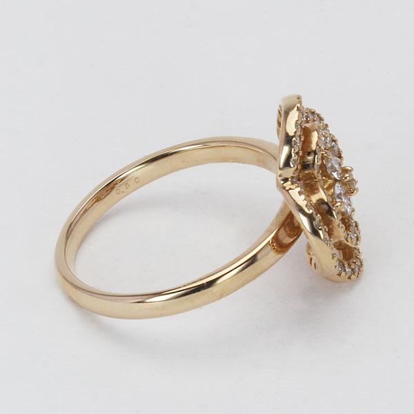 ダイヤモンド リング k18 ピンクゴールド 18金 0.50ct フラワー