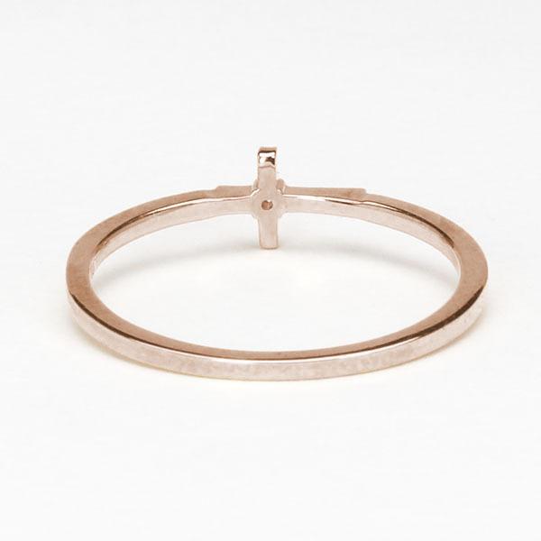 ピンクゴールド 指輪 ピンキーリング ダイヤモンド クロスリング