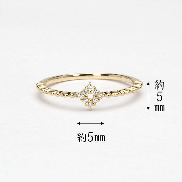 イエローゴールド 指輪 ピンキーリング ダイヤモンド k18 18k 18金