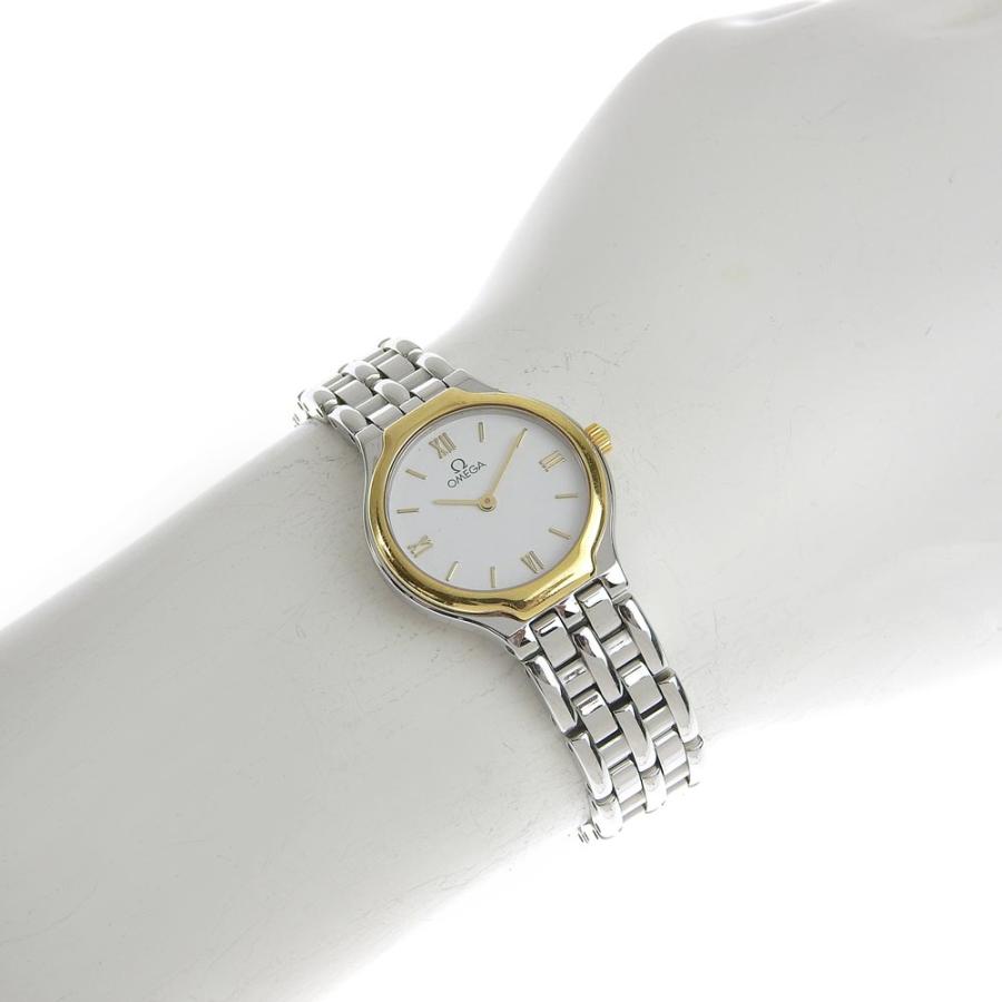 DE VILLE オメガ OMEGA デビル コンビ レディース クォーツ 電池