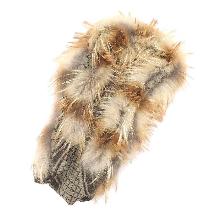 GUCCI（グッチ） GUCCI GG柄 ストール コットン100% フォックスファー