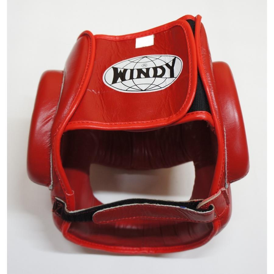 WINDY フルフェイス ヘッドガード 赤 Mサイズ ボクシング 本革性