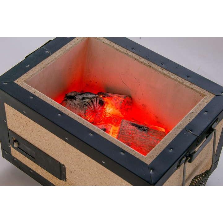 ポーラスセラミックス炭火コンロ長角七輪 BQ8F 2〜4人用 網付