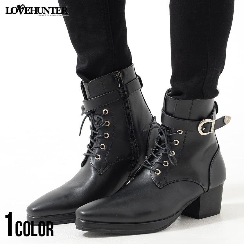 LOVEHUNTER（ラブハンター） ヒールブーツ メンズ レースアップブーツ