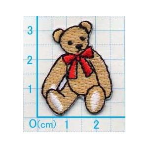 アイロンワッペン/刺繍/アップリケ/ミニテディベア/薄茶3枚セット/動物