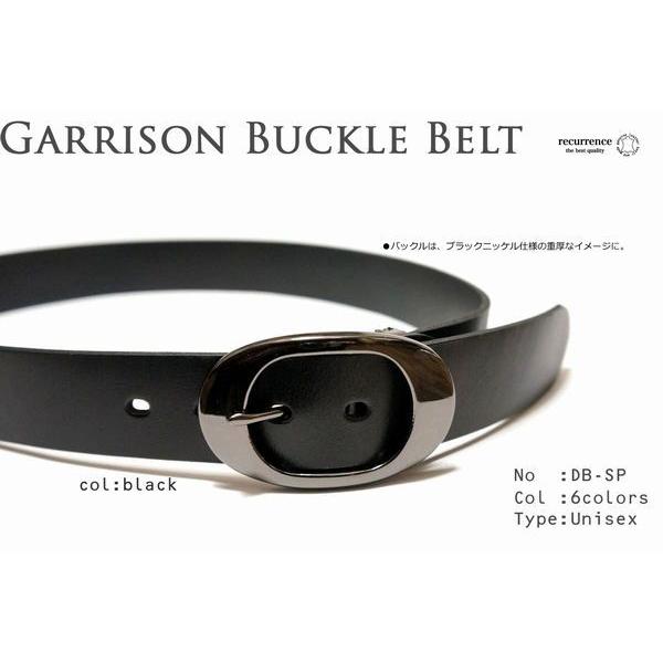 カジュアルギャリソン ベルト/楕円形バックル仕様の牛革ベルト