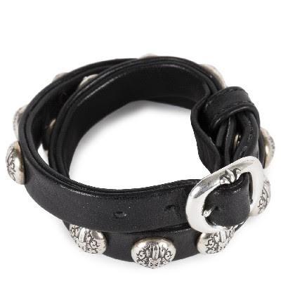 CHROME HEARTS GUNSLINGER DBL WRAP BRACELET W/GUNSLINGER BUCKLE