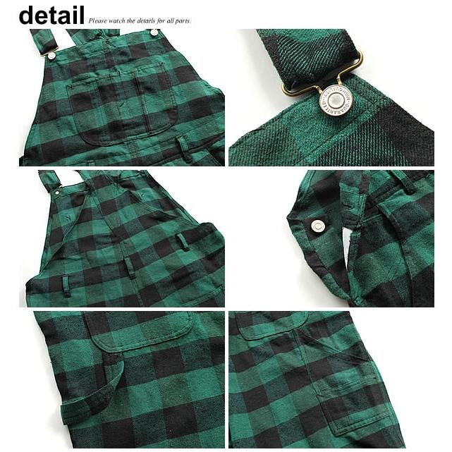 チェックサロペットサルエルパンツ メンズ レディース B189 : スピード