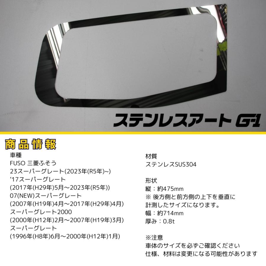 T/S製 ふそう スーパーグレート 安全窓枠 ステンレスアート G-1 FUSO