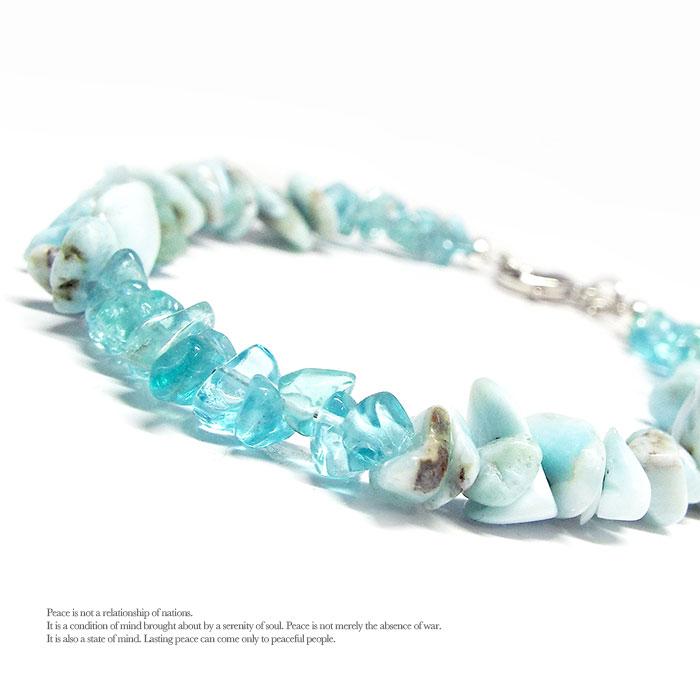 天然石 さざれ ブレスレット レディース アクセサリー ラリマー ブルー