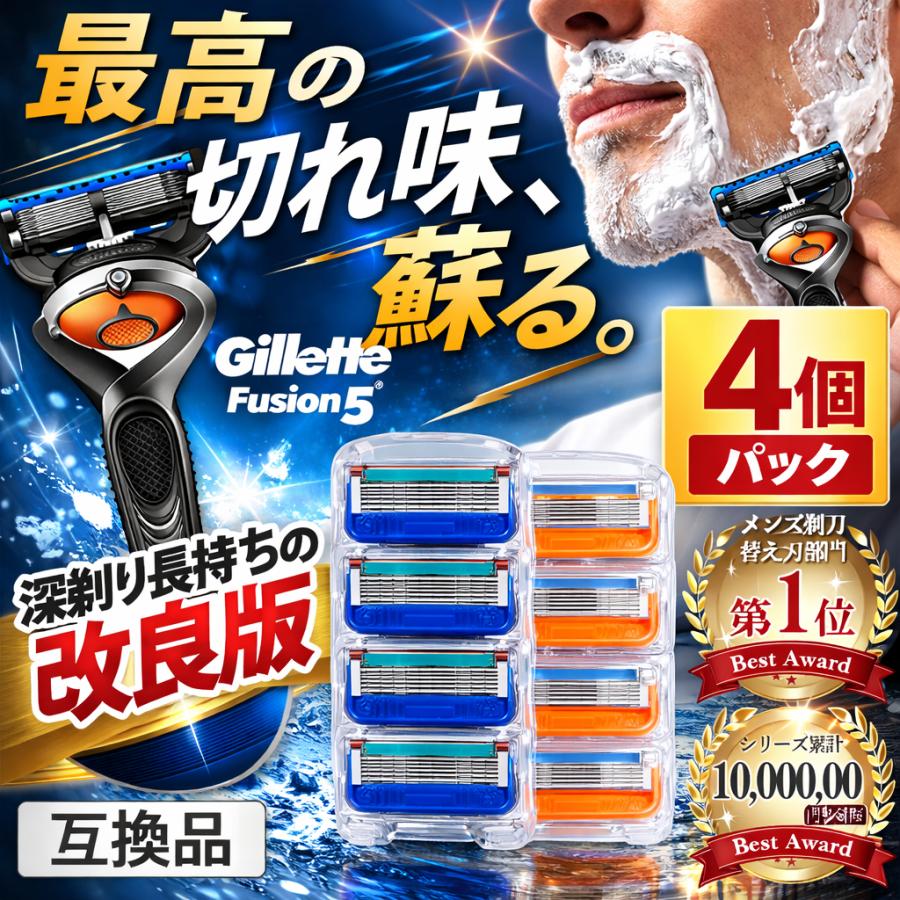互換品 ジレット替刃 ジレット フュージョン 替刃 替え刃 男性 メンズ