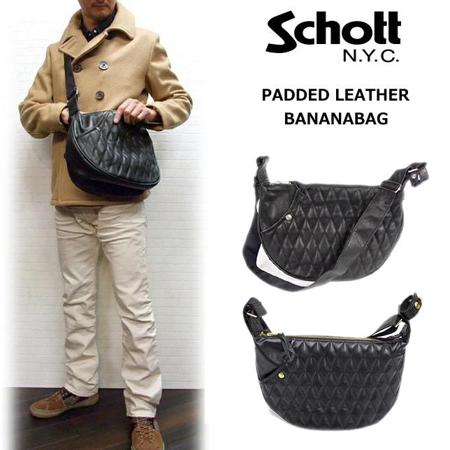Schott N.Y.C（ショット） Schott PADDED LEATHER BANANABAG レザー