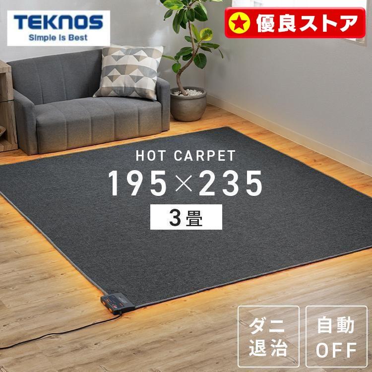 TEKNOS（テクノス） ホットカーペット 3畳 195×235 本体 節電 折り畳み