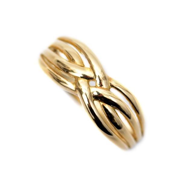 18金 リング k18 指輪 イエローゴールド シンプル 編み込み デザイン