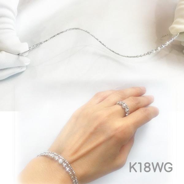 爆買 ブレスレット レディース k18 18金 バングル 5mm玉入り ミラー